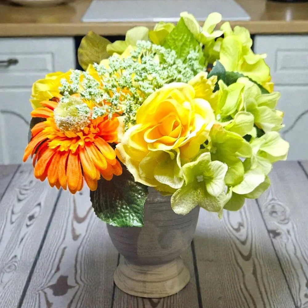 Better Homes & Gardens Faux Floral Arrangement Rustic Urn Centerpiece